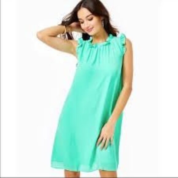Lilly‎ Pulitzer Women's Talisa Sleeveless Shift Dress In Gustavia Green Sz Small - Picture 1 of 6